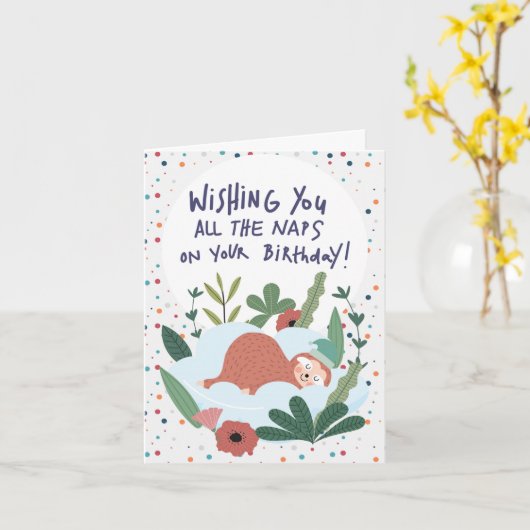 昼寝寿命 カード (黄色い花)