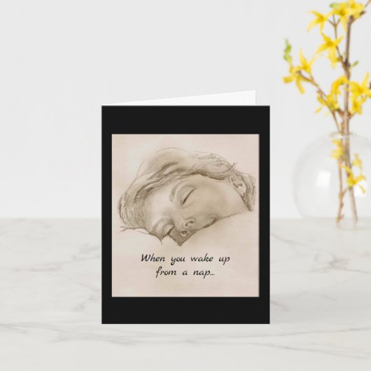 昼寝時間と目覚め カード (黄色い花)