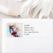 昼寝時間子猫 |抽象芸術 |水彩 ラベル (インサイチュ)