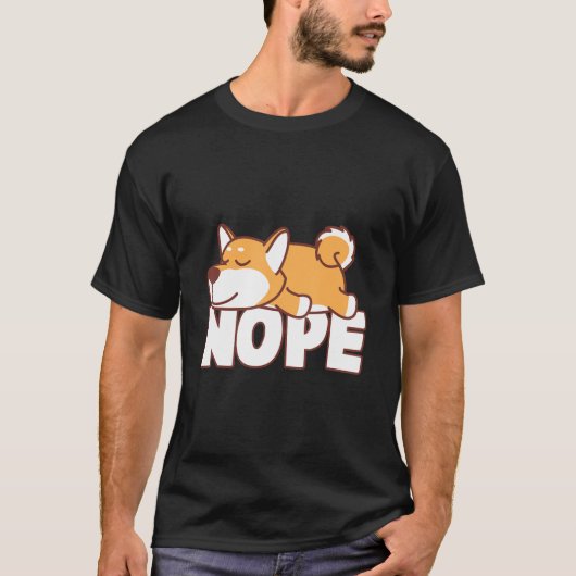 昼寝柴犬 |怠け者おもしろいのペットの贈り物 Tシャツ (正面)