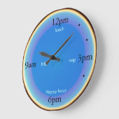 "昼寝楽しい時間丸薬"の>おもしろいの台所時計 ラージ壁時計 (傾斜)