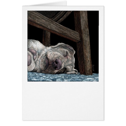 「昼寝用の任意のポート」イエロー・ラブラドール・レトリーバー・カード (正面)