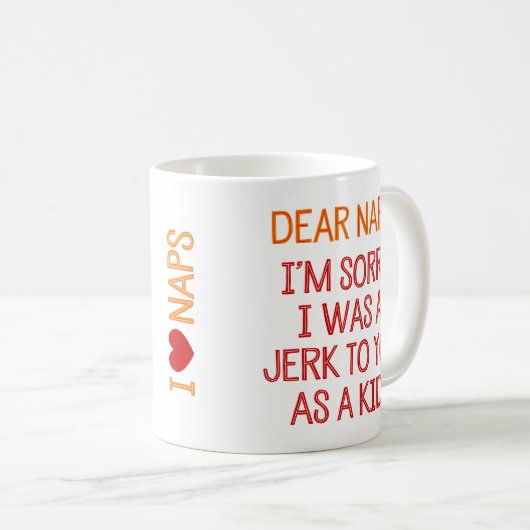 昼寝親愛は、私が子供の頃に君に意地悪してごめんなさい コーヒーマグカップ (正面右)