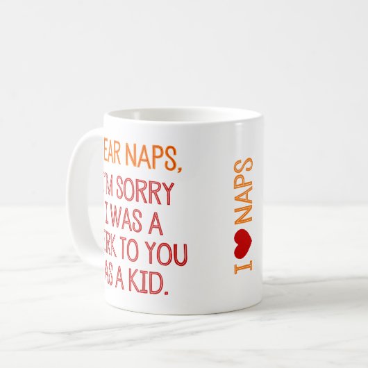 昼寝親愛は、私が子供の頃に君に意地悪してごめんなさい コーヒーマグカップ (正面左)