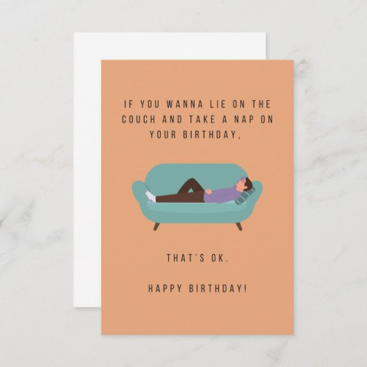 昼寝誕生日カード (正面/裏面)