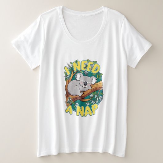 昼寝 プラスサイズTシャツ (デザイン正面)