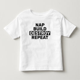 昼寝 作って 破壊 繰り返す トドラーTシャツ
