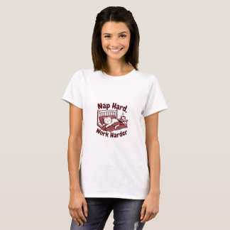 昼寝 頑張れ さらに頑張れ - おもしろい寝る猫 & コーヒー Tシャツ