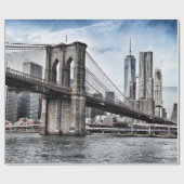 昼間のブルックリン橋 ラッピングペーパー (フラット)