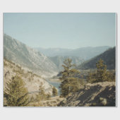 昼間の山の緑の木 ラッピングペーパー (フラット)