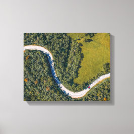 昼間の木々の航空写真 キャンバスプリント