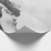 昼間の白雲の下の山 ラッピングペーパー (角)