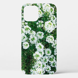 昼間の草の中の小さな白い花 iPhone 12ケース