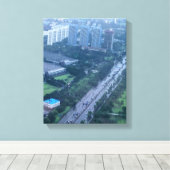 昼間の都市建物の航空写真 キャンバスプリント (インサイチュ (ウッドフロア))
