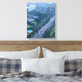 昼間の都市建物の航空写真 キャンバスプリント (インサイチュ (寝室))