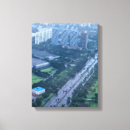 昼間の都市建物の航空写真 キャンバスプリント