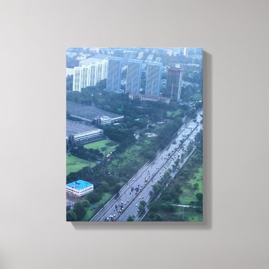 昼間の都市建物の航空写真 キャンバスプリント (正面)