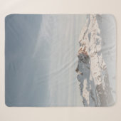 昼間の雪を頂いた山 シェルパブランケット (正面(横))