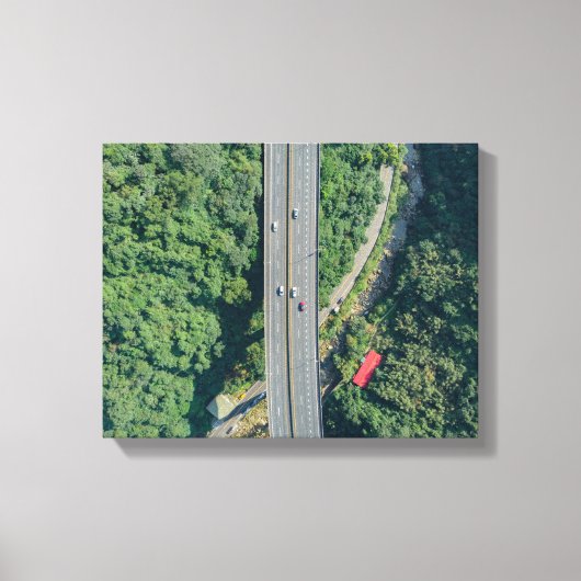 昼間の高速道路の空中眺め キャンバスプリント (正面)