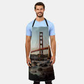 昼間サンフランシスコ・ゴールデンゲートブリッジ エプロン (着用した状態)