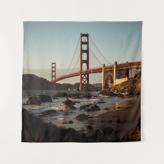 昼間サンフランシスコ・ゴールデンゲートブリッジ タペストリー (正面)