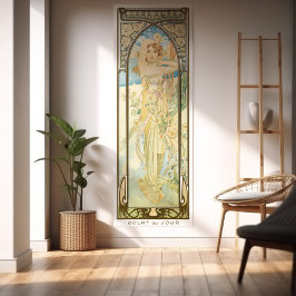 昼間ダッシュアールヌーボーポスターセット2/4 byミュシャ ポスター