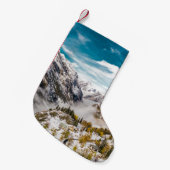 昼間雪山 スモールクリスマスストッキング (正面 (吊り時))