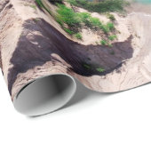 昼間青海水上の白い船 ラッピングペーパー (ロールコーナー)