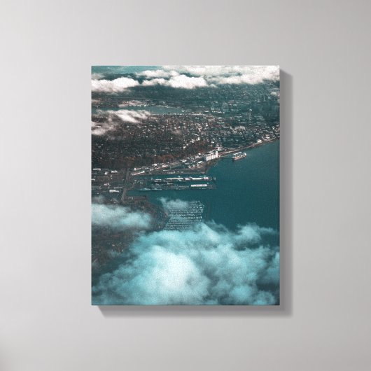 昼間vの建物の横の水の体 キャンバスプリント (正面)