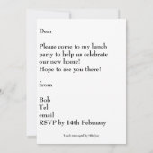 昼食のための私達を結合して下さい! Personalisable 招待状 (裏面)