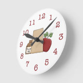 昼食のバッグかAppleまたはチョコレートミルク ラウンド壁時計 (傾斜)