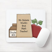 昼食のバッグまたはApple世界で最も最高のな数学の教師の名前 マウスパッド (マウス)