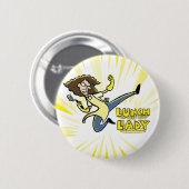 昼食の女性ボタン 缶バッジ (正面&裏面)