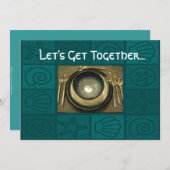 昼食ディナーパーティの招待状 招待状 (正面/裏面)