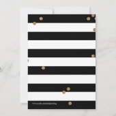 昼食及び快活なグリッターの白黒のブライダルシャワー 招待状 (裏面)