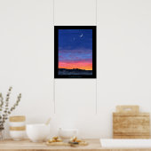 昼2夜の夕日から夕暮絵画れ ポスター (キッチン)