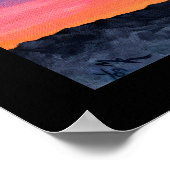 昼2夜の夕日から夕暮絵画れ ポスター (角)