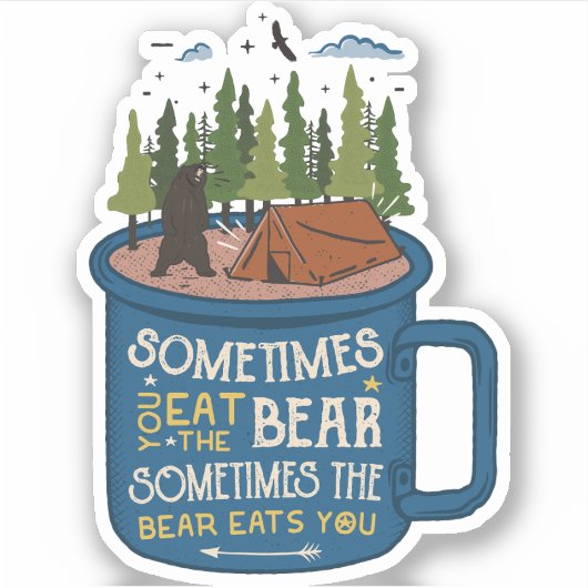 時々あなたがキャ食べンプを負う |ダイカットのシール シール (正面)