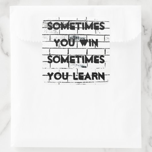 時々あなたは感動的引用文レンガの壁を勝つ スクエアシール (バッグ)