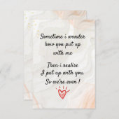 時々あ疑問に思あなたが私を我慢するおもしろいか サンキューカード (正面/裏面)