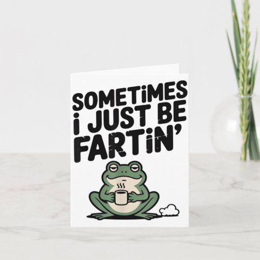 時々おならが面白いんだ Funny Meme Silly Frog  カード (正面)