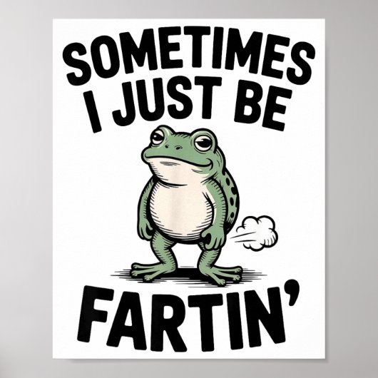 時々おならしているだけ Funny Frog Meme Animal ポスター (正面)