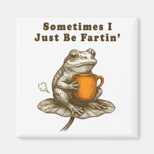 時々おならをするだけ Funny Frog Meme マグネット (正面)