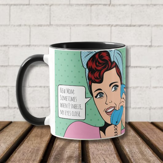 時々くしゃみ、目を閉じる – 新しい母 マグカップ