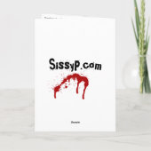 「時々それらによっては」(ゾンビの)バースデー・カードが家に帰ります カード (裏面)