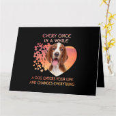 時々ウェルシュスリンガーのスパニエル犬 カード (黄色い花)