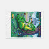 時々ドラゴンの勝利 フリースブランケット (正面(横))