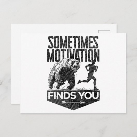 時々モチベーションおもしろいはランニングあなたを見つける ポストカード (正面/裏面)