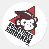 時々モンキーステッカー ラウンドシール (正面)