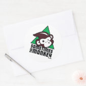 時々モンキーステッカー ラウンドシール (封筒)